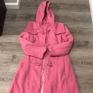 Vintage John Meyer Pink Hood Long Wool Dress Coat